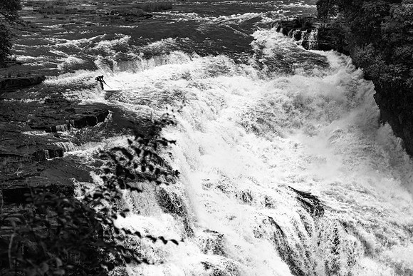 P080 Fisherman at the Devil's Cauldron, Victoria Falls